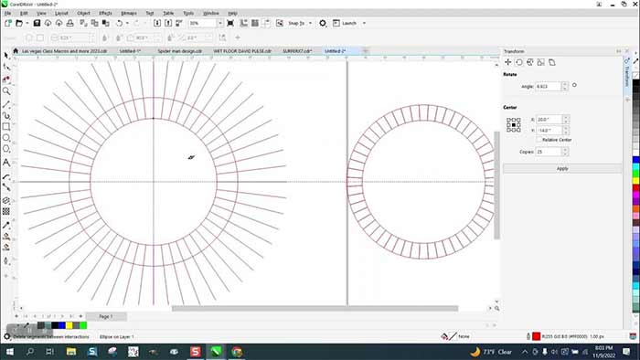 اندازهگذاری سگمنتهای چندگانه در کورل دراو