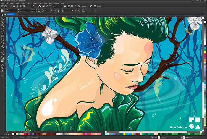 تغییر رنگ در کورل دراو