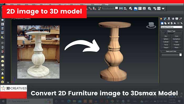 تبدیل عکس به مدل سه بعدی در تری دی مکس